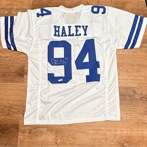 Source Unknown White and Blue Sports Jersey